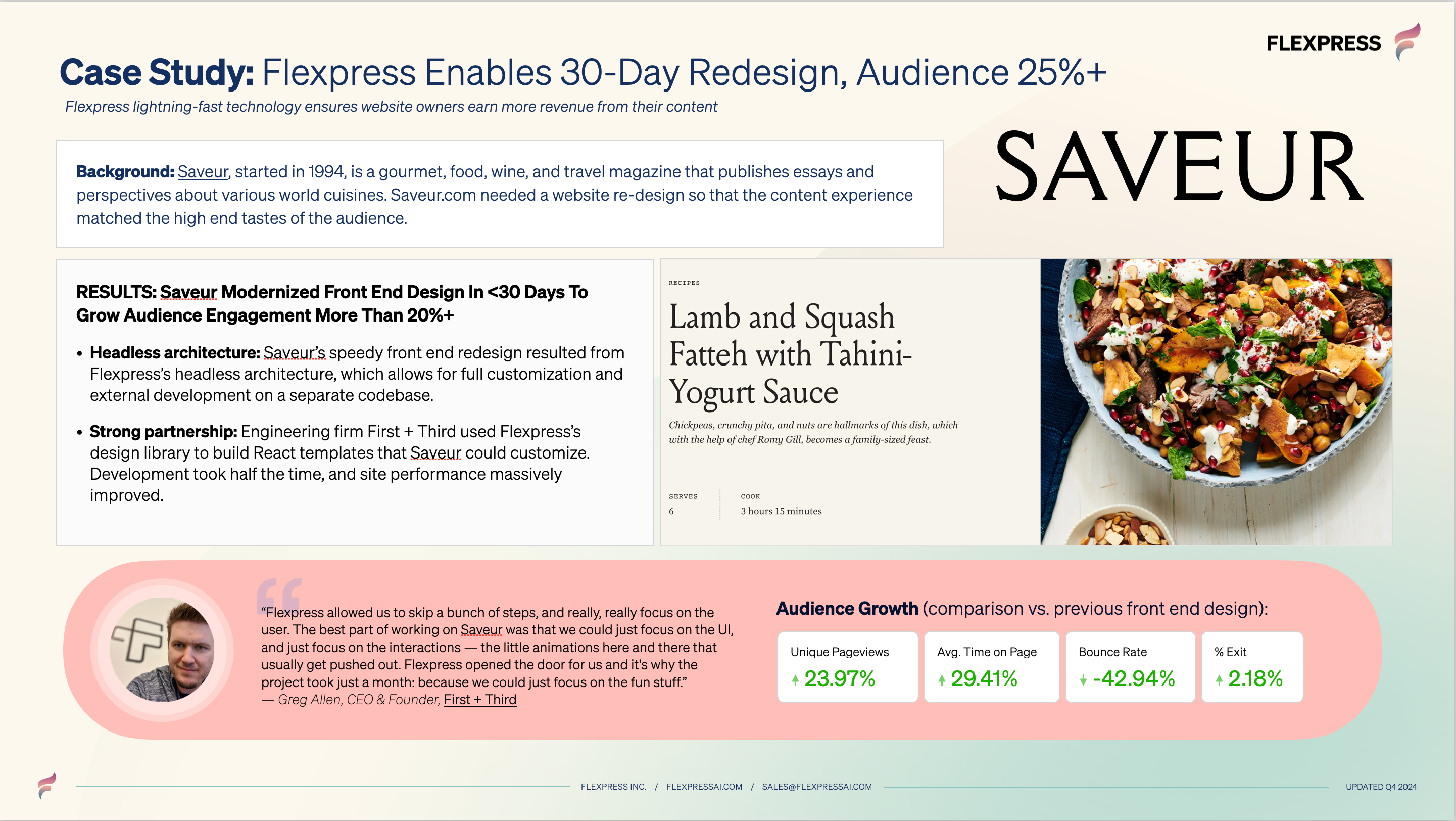 Case Study: Flexpress Enables 30-Day Redesign, Audience 25%+